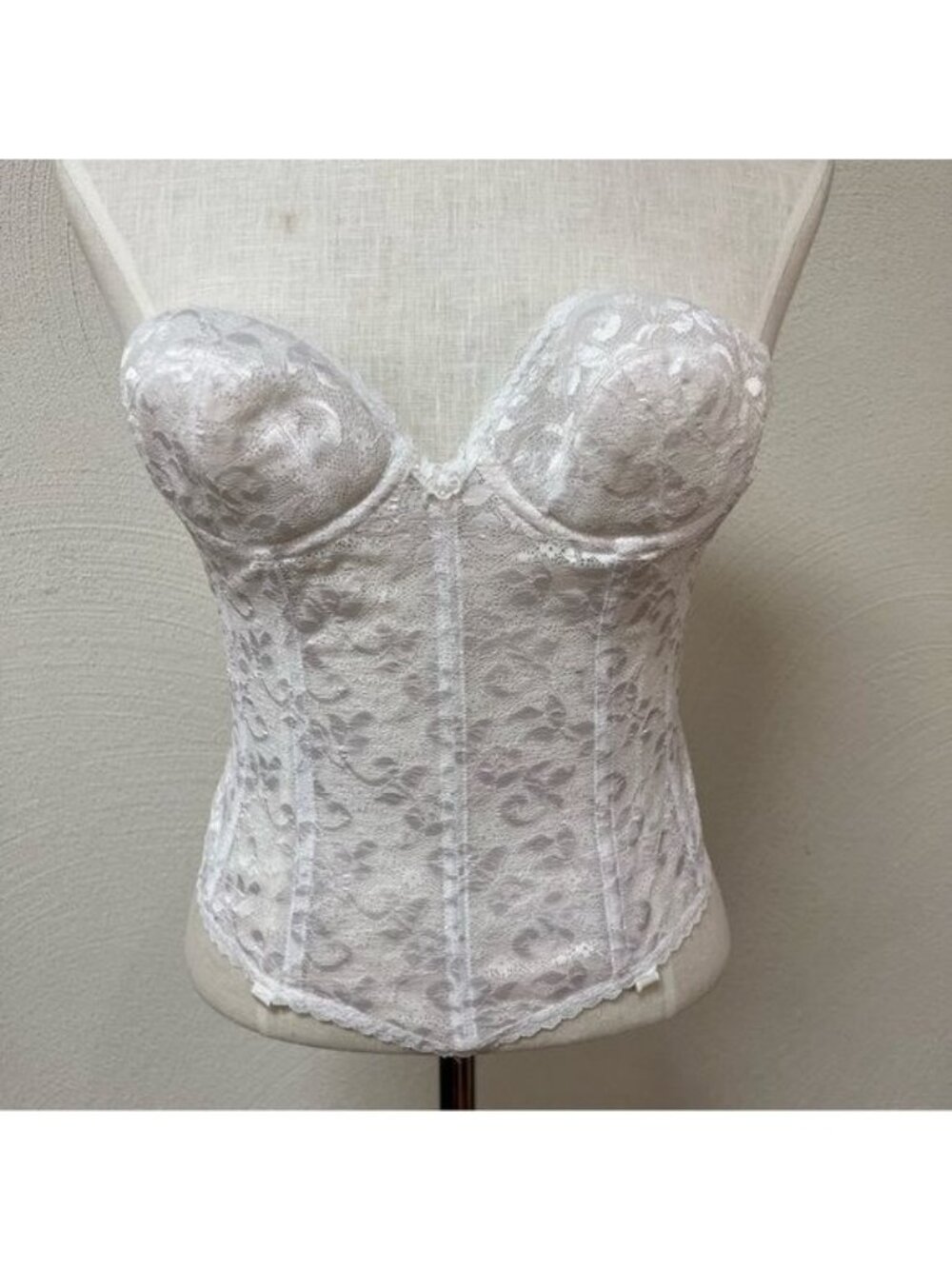 Carnival Brasselette The Silhouette Maker Longline Bra White Lace Sz 34B
